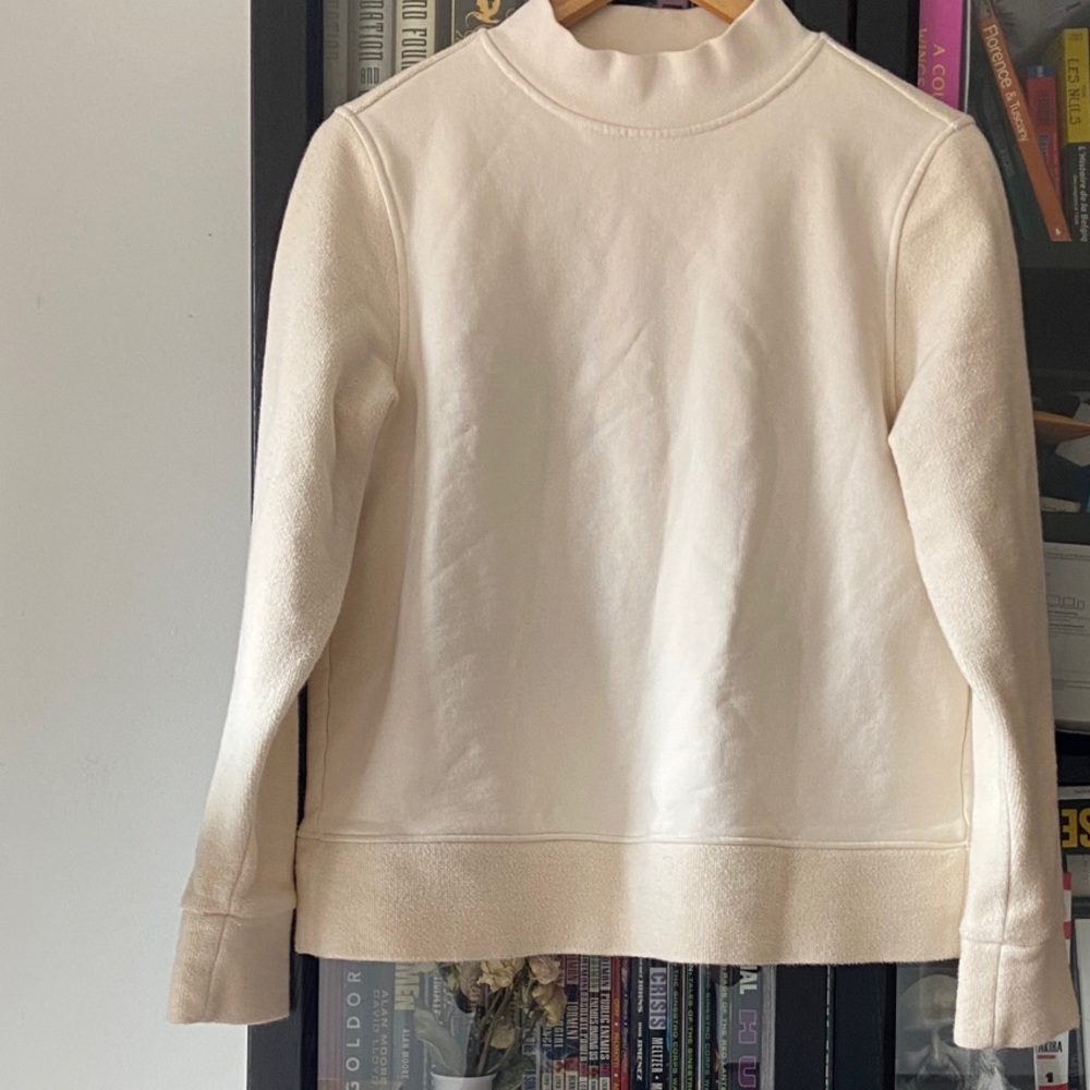 COs Cream Mock Neck Women's Cotton Sweater